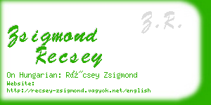 zsigmond recsey business card